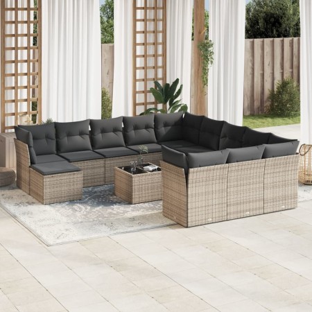 Gartensofa-Set mit Kissen, 13-teilig, graues synthetisches Rattan von , Gartensets - Ref: Foro24-3218640, Preis: 874,01 €, Ra...