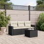 4-piece garden sofa set with black synthetic rattan cushions by , Garden sets - Ref: Foro24-3218656, Price: 267,77 €, Discoun...