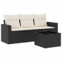 4-piece garden sofa set with black synthetic rattan cushions by , Garden sets - Ref: Foro24-3218656, Price: 262,42 €, Discoun...