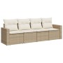 Garden sofa set with cushions 4 pieces beige synthetic rattan by , Garden sets - Ref: Foro24-3218668, Price: 312,41 €, Discou...