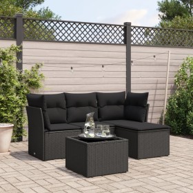 5-teiliges Gartenmöbel-Set und schwarze synthetische Rattankissen von , Gartensets - Ref: Foro24-3217545, Preis: 294,03 €, Ra...