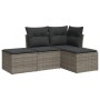 4-piece garden sofa set and gray synthetic rattan cushions by , Garden sets - Ref: Foro24-3217480, Price: 225,05 €, Discount: %