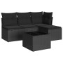 Set de muebles de jardín 5 pzas y cojines ratán sintético negro de , Conjuntos de jardín - Ref: Foro24-3217505, Precio: 275,9...