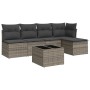 6-piece garden furniture set and gray synthetic rattan cushions by , Garden sets - Ref: Foro24-3217530, Price: 350,69 €, Disc...