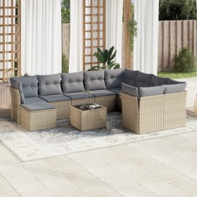 11-teiliges Gartensofa-Set mit beigen synthetischen Rattankissen von , Gartensets - Ref: Foro24-3250438, Preis: 756,23 €, Rab...