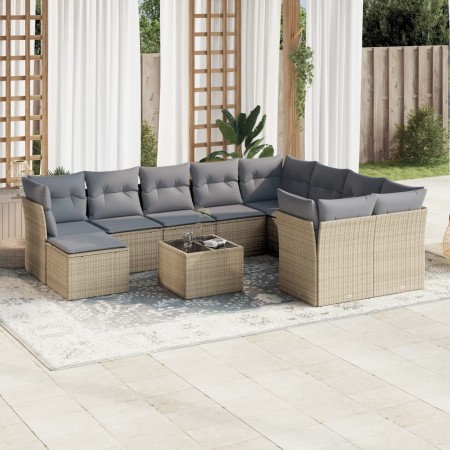 11-teiliges Gartensofa-Set mit beigen synthetischen Rattankissen von , Gartensets - Ref: Foro24-3250438, Preis: 768,08 €, Rab...