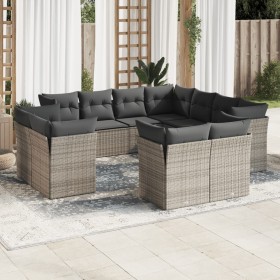 11-piece garden sofa set and gray synthetic rattan cushions by , Garden sets - Ref: Foro24-3218510, Price: 780,73 €, Discount: %