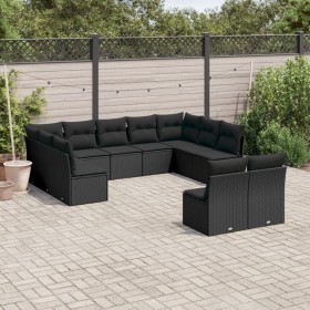 11-teilige Gartensofagarnitur und schwarze synthetische Rattankissen von , Gartensets - Ref: Foro24-3218345, Preis: 597,63 €,...