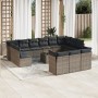 14-piece garden sofa set with gray synthetic rattan cushions by , Garden sets - Ref: Foro24-3218460, Price: 906,82 €, Discoun...