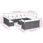 14-piece garden sofa set with gray synthetic rattan cushions by , Garden sets - Ref: Foro24-3218460, Price: 906,82 €, Discoun...