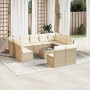 12-teiliges Gartensofa-Set und braune synthetische Rattankissen von , Gartensets - Ref: Foro24-3218358, Preis: 831,99 €, Raba...