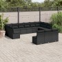 Garden sofa and cushion set 13 pieces black synthetic rattan by , Garden sets - Ref: Foro24-3218385, Price: 732,76 €, Discoun...