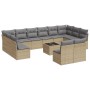 Gartensofa-Set mit Kissen, 13-teilig, beiges synthetisches Rattan von , Gartensets - Ref: Foro24-3218379, Preis: 830,54 €, Ra...