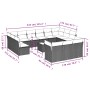 14-teiliges Gartensofa-Set mit schwarzen synthetischen Rattankissen von , Gartensets - Ref: Foro24-3218455, Preis: 854,33 €, ...