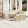 14-teiliges Gartensofa-Set mit beigen synthetischen Rattankissen von , Gartensets - Ref: Foro24-3218398, Preis: 1,00 €, Rabat...