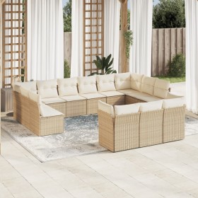 Set sofás de jardín con cojines 13 pzas ratán sintético beige de , Conjuntos de jardín - Ref: Foro24-3218448, Precio: 1,00 €,...