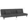 2-seater sofa bed with two dark gray velvet pillows by , Sofas - Ref: Foro24-375911, Price: 223,43 €, Discount: %