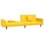 Sofá cama de 2 plazas con dos almohadas terciopelo amarillo de , Sofás - Ref: Foro24-375924, Precio: 266,62 €, Descuento: %