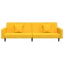 Sofá cama de 2 plazas con dos almohadas terciopelo amarillo de , Sofás - Ref: Foro24-375924, Precio: 266,62 €, Descuento: %