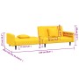 Sofá cama de 2 plazas con dos almohadas terciopelo amarillo de , Sofás - Ref: Foro24-375924, Precio: 266,62 €, Descuento: %