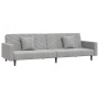 Sofá cama de 2 plazas con dos almohadas terciopelo gris claro de , Sofás - Ref: Foro24-375918, Precio: 249,99 €, Descuento: %