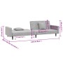 Sofá cama de 2 plazas con dos almohadas terciopelo gris claro de , Sofás - Ref: Foro24-375918, Precio: 249,99 €, Descuento: %