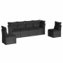 6-piece garden sofa set and black synthetic rattan cushions by , Garden sets - Ref: Foro24-3217365, Price: 345,62 €, Discount: %