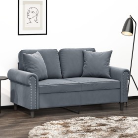 2-seater sofa with dark gray velvet cushions 120 cm by , Sofas - Ref: Foro24-3200936, Price: 260,32 €, Discount: %