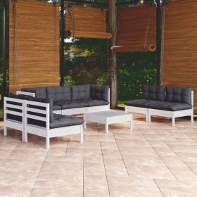 Garden furniture 8 pieces with solid pine wood cushions by , Garden sets - Ref: Foro24-3096227, Price: 724,67 €, Discount: %