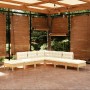 Garden furniture 7 pieces cream pine wood cushions by , Garden sets - Ref: Foro24-3096322, Price: 554,99 €, Discount: %