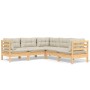 Garden furniture 5 pieces and cushions solid cream pine wood by , Garden sets - Ref: Foro24-3096671, Price: 406,40 €, Discoun...