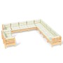 Garden furniture 11 pieces and cushions solid cream pine wood by , Garden sets - Ref: Foro24-3096923, Price: 858,50 €, Discou...