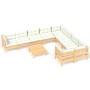 Garden furniture 10 pieces and cream pine wood cushions by , Garden sets - Ref: Foro24-3096989, Price: 804,01 €, Discount: %