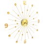 Reloj de pared de metal dorado 70 cm de vidaXL, Relojes de pared - Ref: Foro24-283857, Precio: 63,99 €, Descuento: %