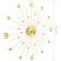 Reloj de pared de metal dorado 70 cm de vidaXL, Relojes de pared - Ref: Foro24-283857, Precio: 63,99 €, Descuento: %