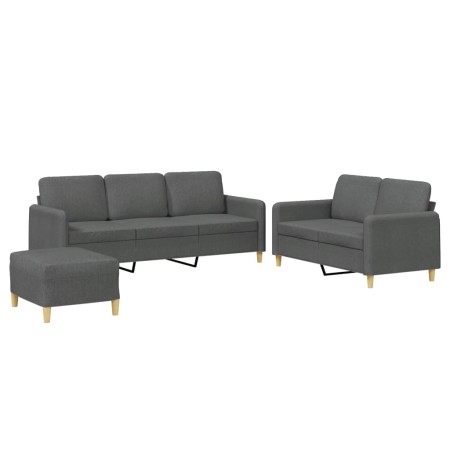 Sofagarnitur mit Kissen 3-teilig aus dunkelgrauem Stoff von , Sofas - Ref: Foro24-3202127, Preis: 559,29 €, Rabatt: %