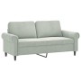 2-Sitzer-Sofa mit hellgrauen Samtkissen 140 cm von , Sofas - Ref: Foro24-3200945, Preis: 276,09 €, Rabatt: %