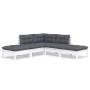 Garden furniture 5 pieces with white pine wood cushions by , Garden sets - Ref: Foro24-3096311, Price: 418,67 €, Discount: %