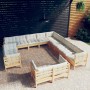 Garden furniture 13 pieces cushions solid pine wood by , Garden sets - Ref: Foro24-3096959, Price: 1,00 €, Discount: %