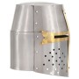 Replica medieval crusader knight helmet LARP silver steel by , Collectible weapons - Ref: Foro24-286206, Price: 59,53 €, Disc...