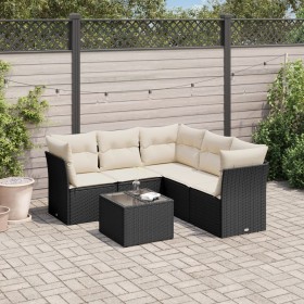 6-teiliges Gartensofa-Set und schwarze synthetische Rattankissen von , Gartensets - Ref: Foro24-3217626, Preis: 403,57 €, Rab...