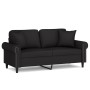 Sofá de 2 plazas con cojines terciopelo negro 140 cm de , Sofás - Ref: Foro24-3200950, Precio: 274,16 €, Descuento: %