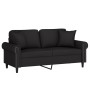 Sofá de 2 plazas con cojines terciopelo negro 140 cm de , Sofás - Ref: Foro24-3200950, Precio: 274,16 €, Descuento: %