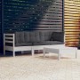 4-piece garden furniture set with gray anthracite pine wood cushions by , Garden sets - Ref: Foro24-3096107, Price: 358,87 €,...