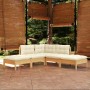 5-piece garden furniture set with cream pine wood cushions by , Garden sets - Ref: Foro24-3096310, Price: 374,88 €, Discount: %