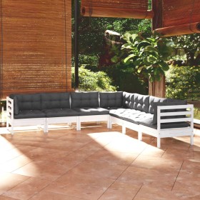 7 Stk. Gartenmöbel und Kissen aus massivem Kiefernholz von , Gartensets - Ref: Foro24-3096792, Preis: 632,99 €, Rabatt: %