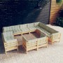 Garden furniture set of 12 pieces with solid pine wood cushions. by , Garden sets - Ref: Foro24-3096947, Price: 963,60 €, Dis...