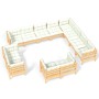 Garden furniture set of 12 pieces with solid pine wood cushions. by , Garden sets - Ref: Foro24-3096947, Price: 963,60 €, Dis...