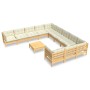 Gartenmöbel 12-teilig und Kissen Zirbenholz creme von , Gartensets - Ref: Foro24-3097025, Preis: 923,30 €, Rabatt: %