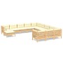 Gartenmöbel 12-teilig und Kissen Zirbenholz creme von , Gartensets - Ref: Foro24-3097067, Preis: 923,30 €, Rabatt: %